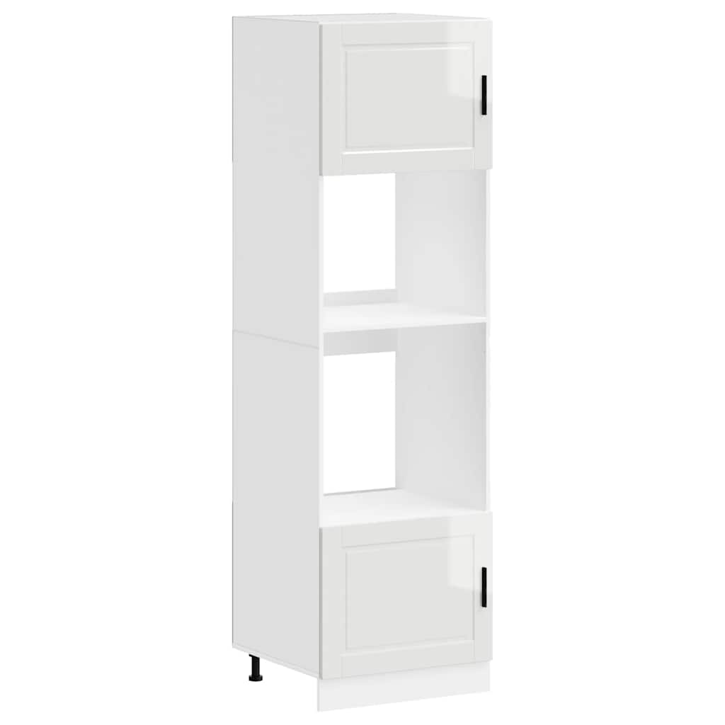 Armadi Forno 2 pz Porto Bianchi Lucido in Legno Multistrato - homemem39