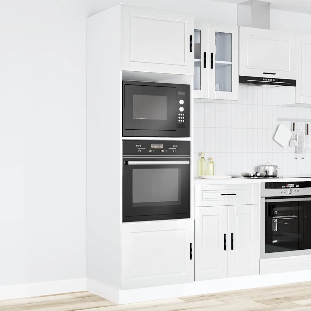 Armadi Forno 2 pz Porto Bianchi Lucido in Legno Multistrato | homemem39