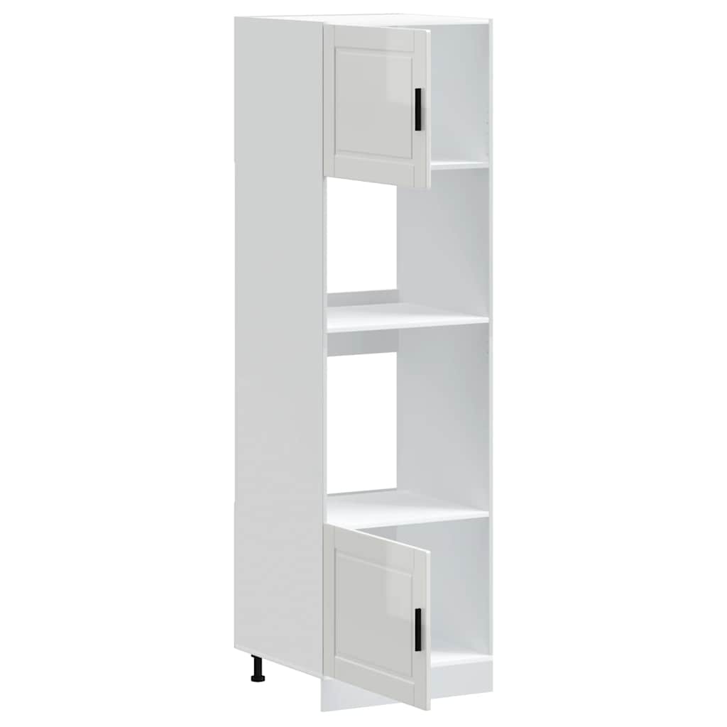 Armadi Forno 2 pz Porto Bianchi Lucido in Legno Multistrato | homemem39