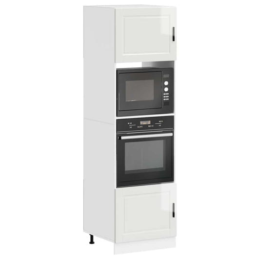 Armadi Forno 2 pz Porto Bianchi Lucido in Legno Multistrato