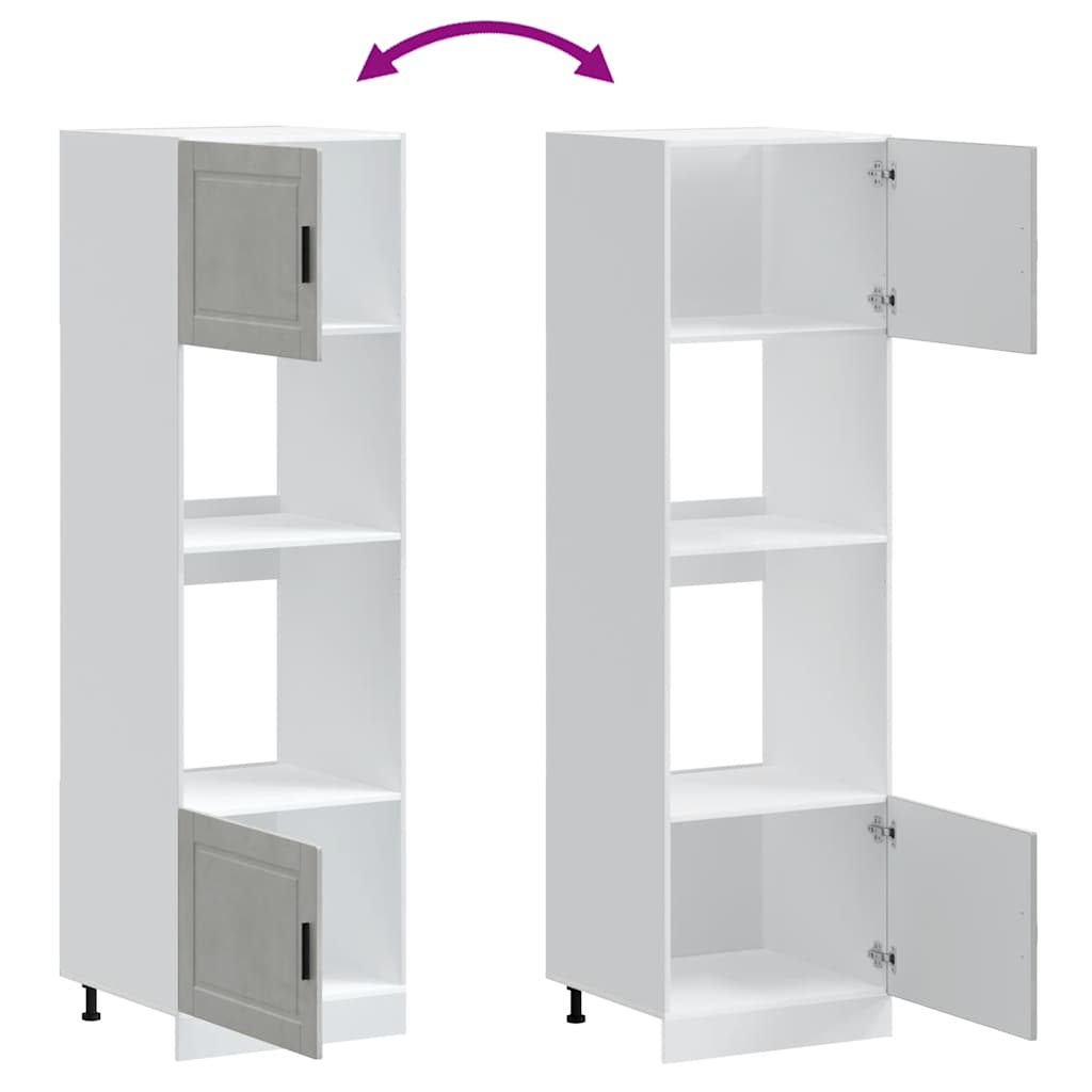 Armadi Forno 2 pz Porto Grigio Cemento in Legno Multistrato - homemem39