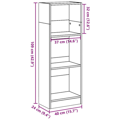 Libreria Legno Antico 40x24x109 cm in Truciolato