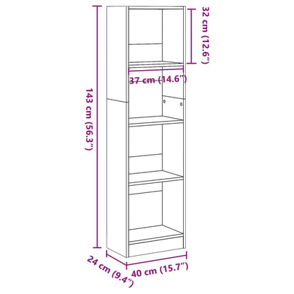 Libreria Bianca 40x24x143 cm in Truciolato