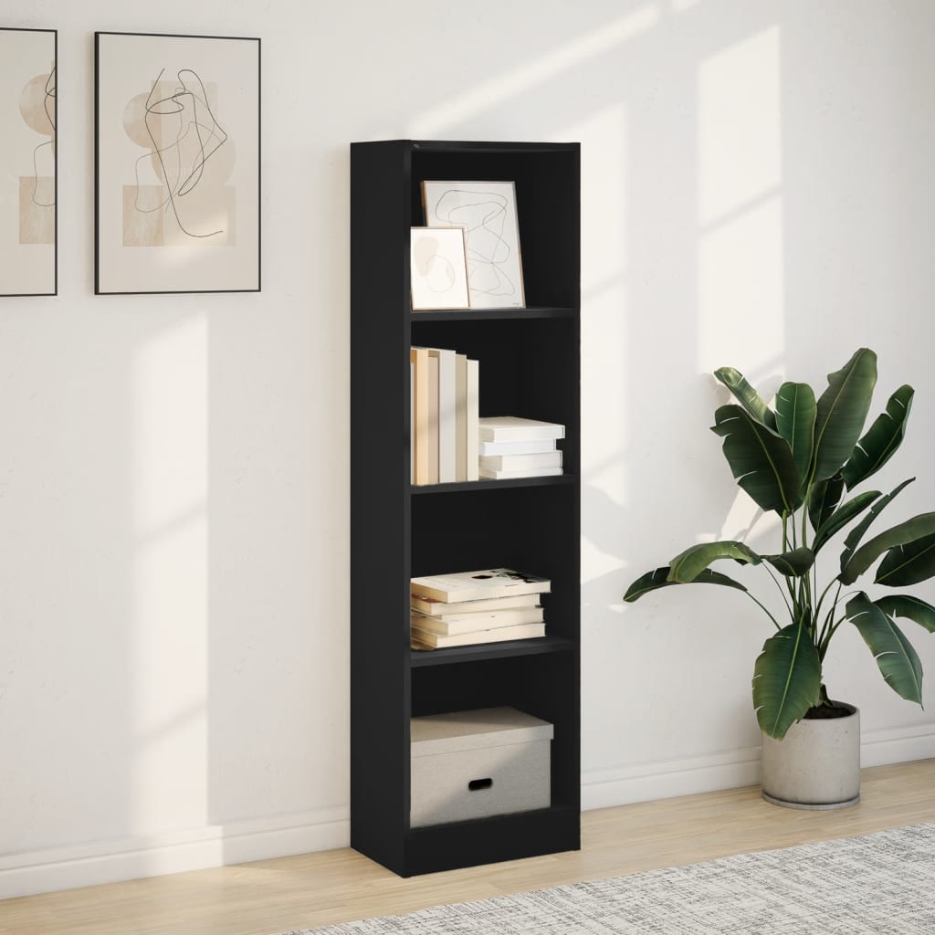 Libreria Nera 40x24x143 cm in Truciolato