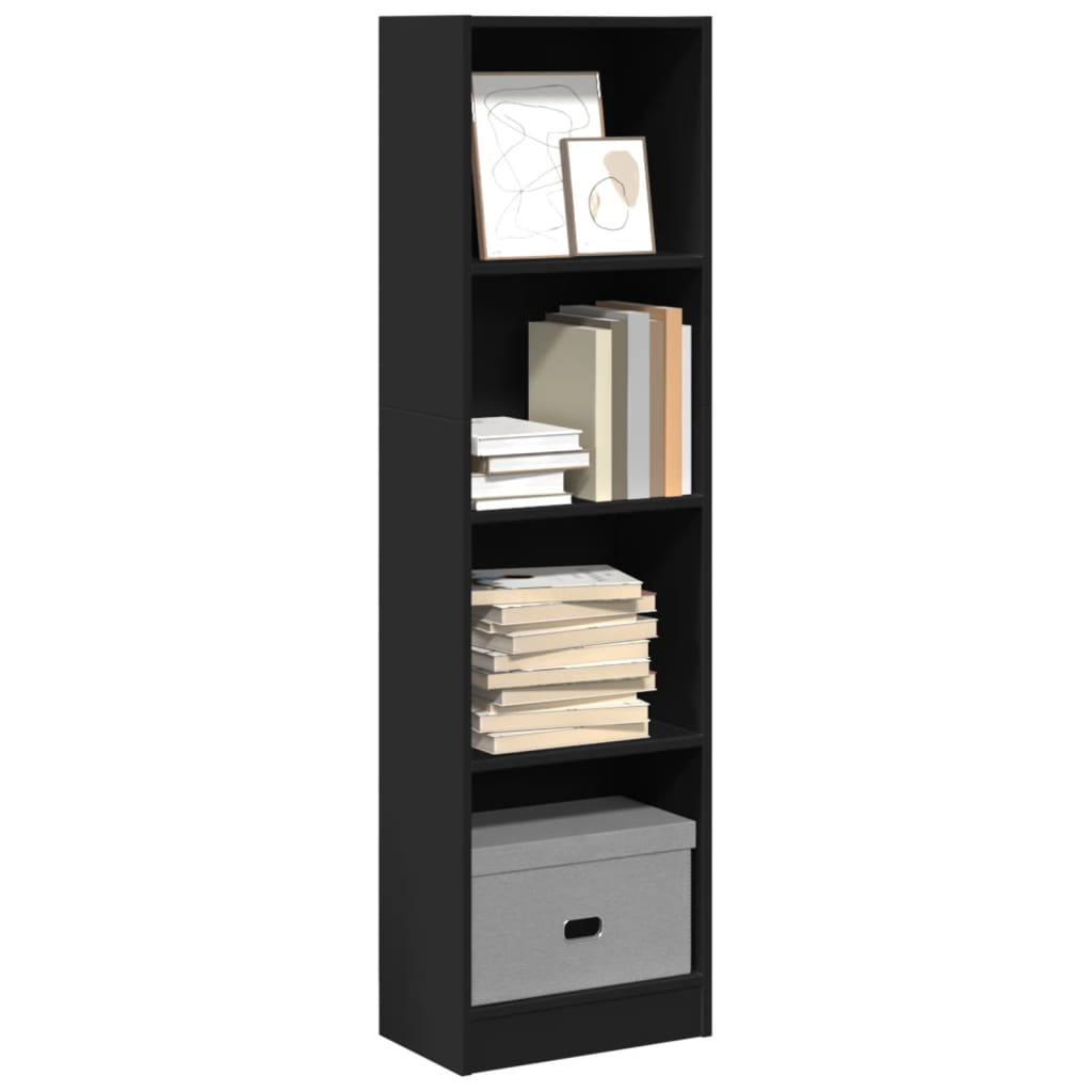 Libreria Nera 40x24x143 cm in Truciolato