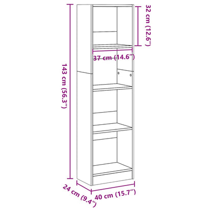 Libreria Rovere Sonoma 40x24x143 cm in Legno Multistrato