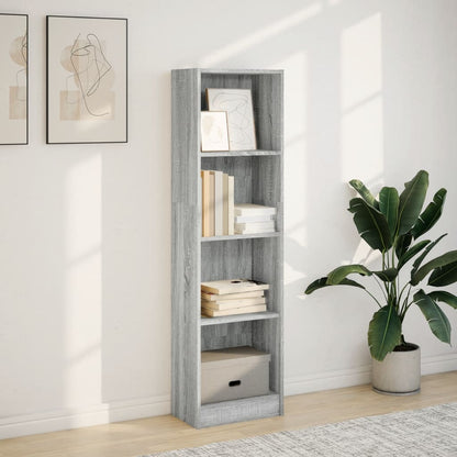 Libreria Grigio Sonoma 40x24x143 cm in Legno Multistrato