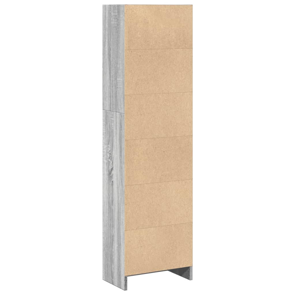 Libreria Grigio Sonoma 40x24x143 cm in Legno Multistrato