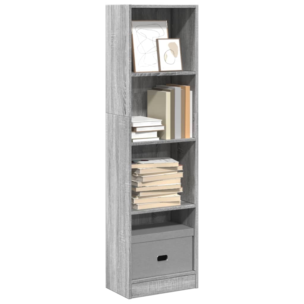 Libreria Grigio Sonoma 40x24x143 cm in Legno Multistrato