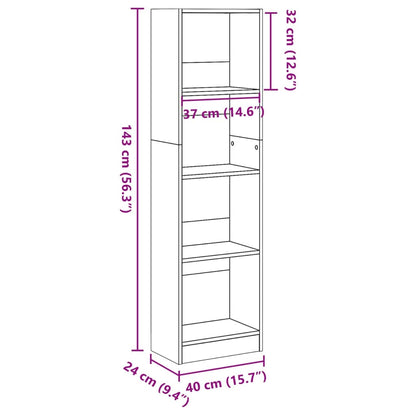 Libreria Rovere Marrone 40x24x143 cm in Legno Multistrato