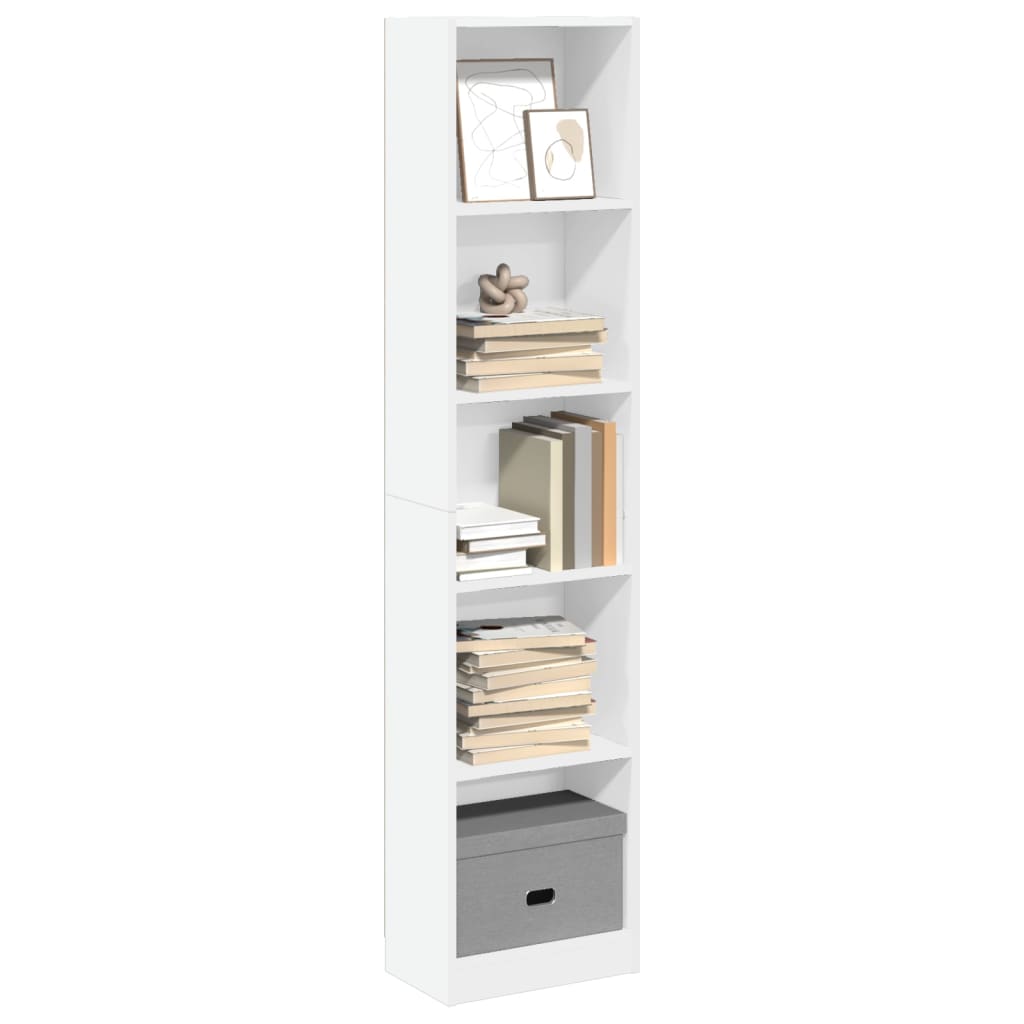 Libreria Bianca 40x24x176 cm in Legno Multistrato