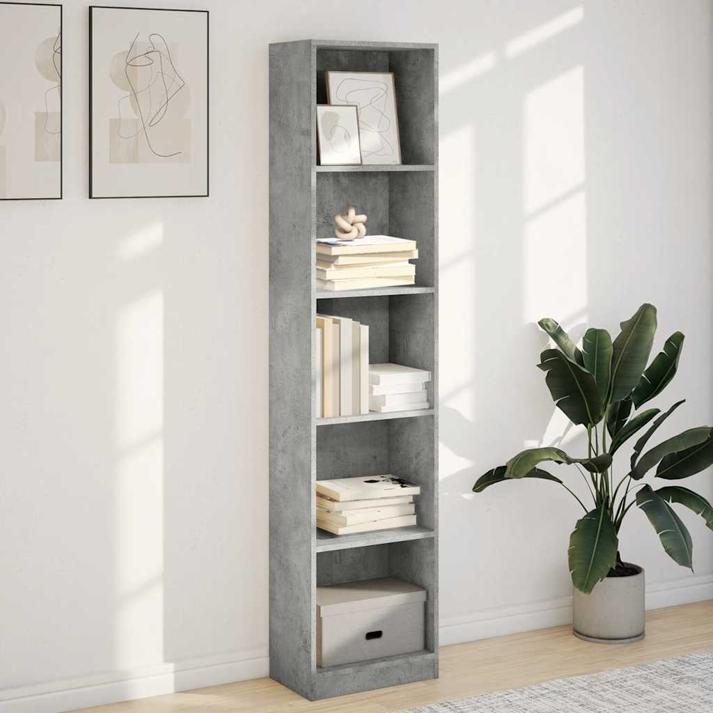 Libreria Grigio Cemento 40x24x176 cm in Legno Multistrato | homemem39