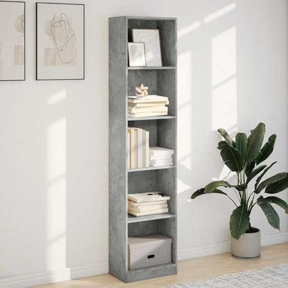 Libreria Grigio Cemento 40x24x176 cm in Legno Multistrato | homemem39