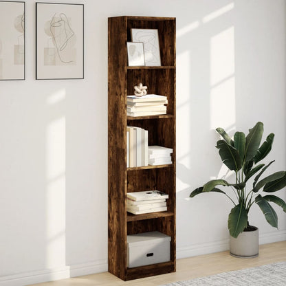 Libreria Rovere Fumo 40x24x176 cm in Legno Multistrato