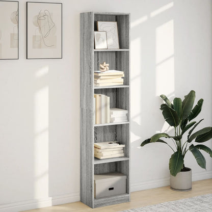 Libreria Grigio Sonoma 40x24x176 cm in Legno Multistrato