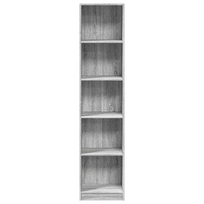 Libreria Grigio Sonoma 40x24x176 cm in Legno Multistrato