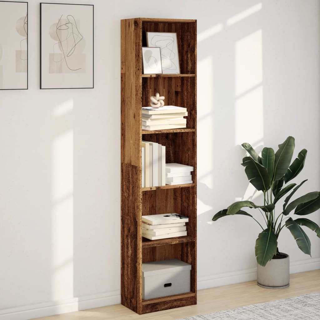 Libreria Legno Antico 40x24x176 cm in Legno Multistrato