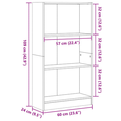 Libreria Rovere Sonoma 60x24x109 cm in Legno Multistrato