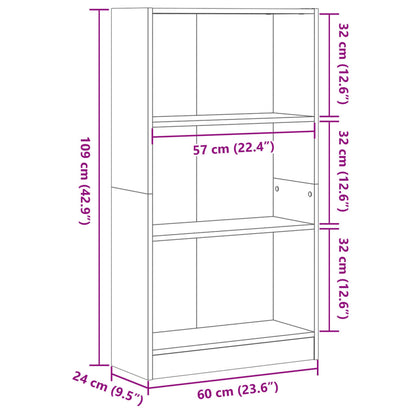 Libreria Rovere Marrone 60x24x109 cm in Legno Multistrato