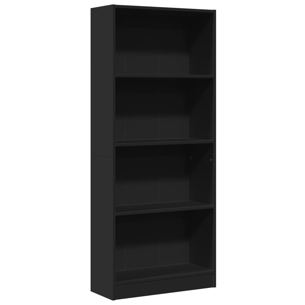 Libreria Nera 60x24x143 cm in Legno Multistrato