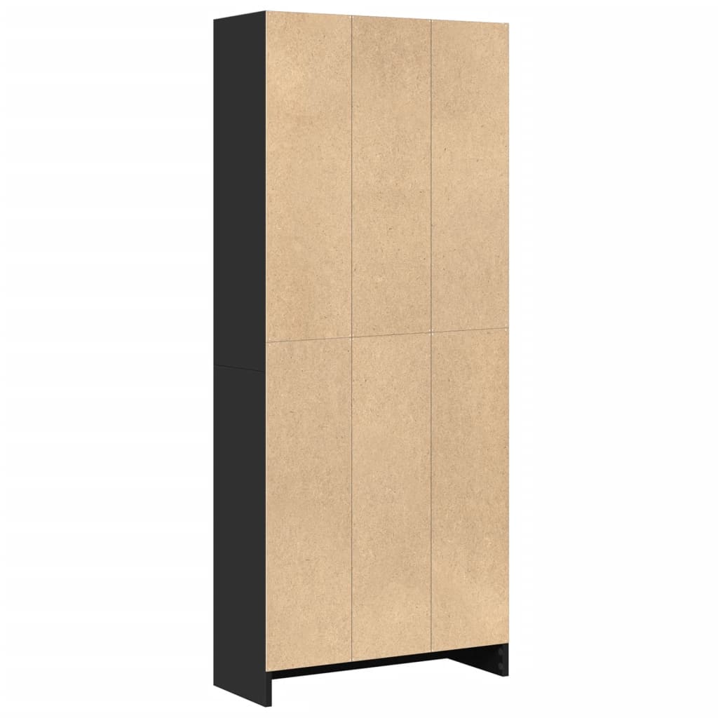 Libreria Nera 60x24x143 cm in Legno Multistrato