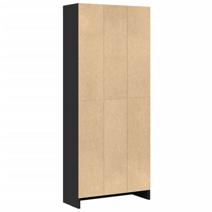 Libreria Nera 60x24x143 cm in Legno Multistrato