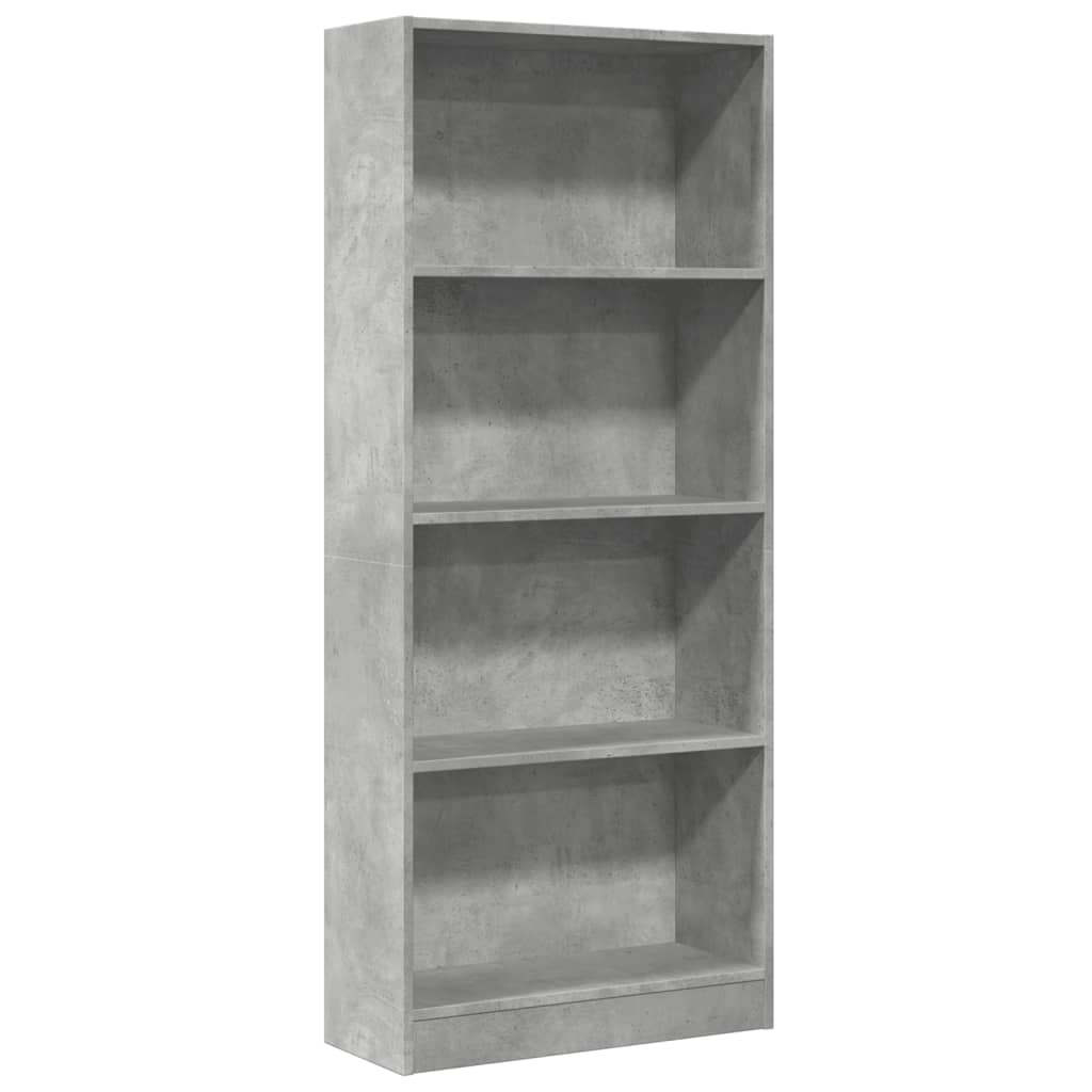 Libreria Grigio Cemento 60x24x143 cm in Legno Multistrato