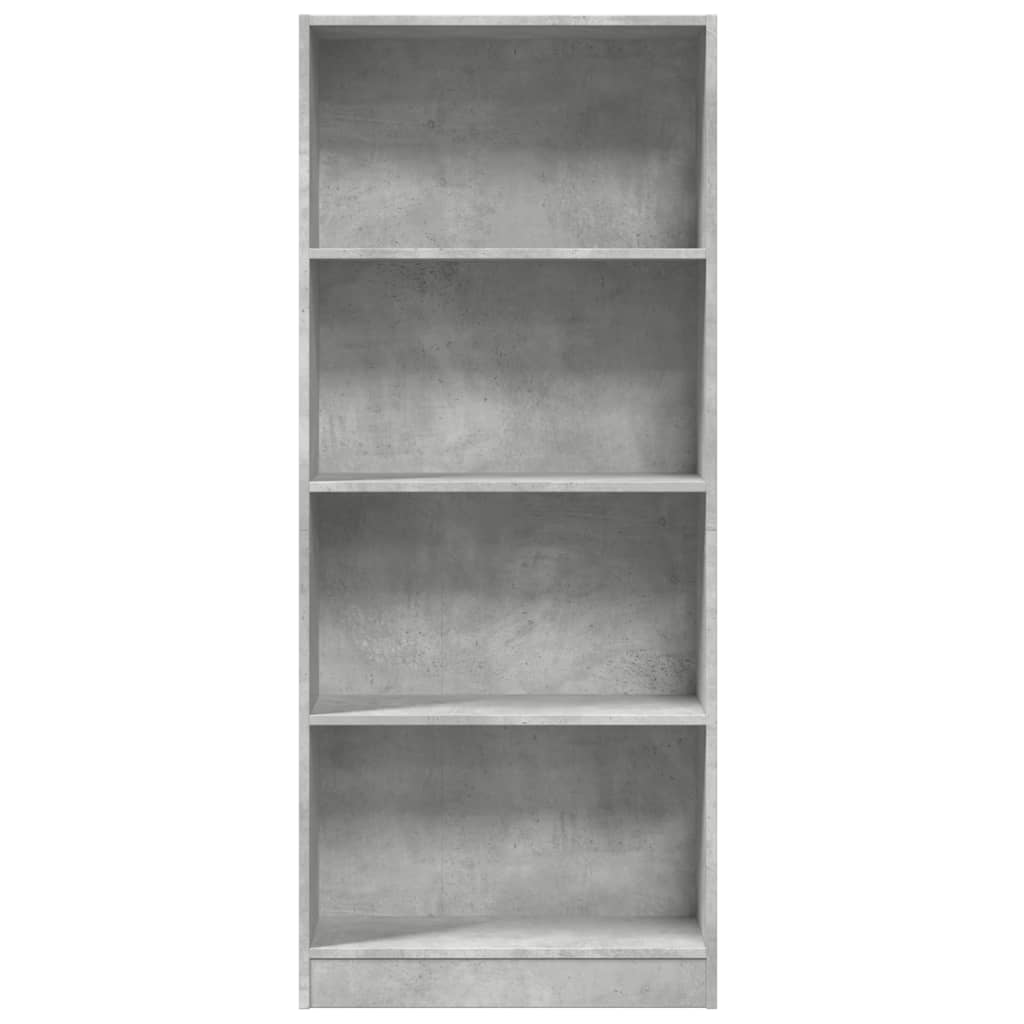 Libreria Grigio Cemento 60x24x143 cm in Legno Multistrato