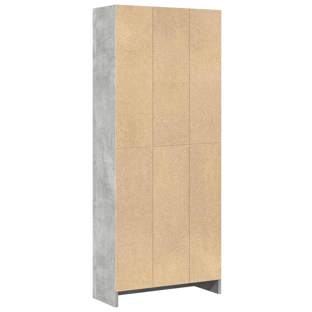 Libreria Grigio Cemento 60x24x143 cm in Legno Multistrato