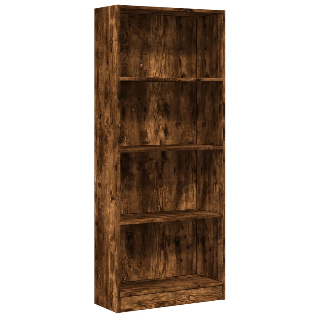 Libreria Rovere Fumo 60x24x143 cm in Legno Multistrato