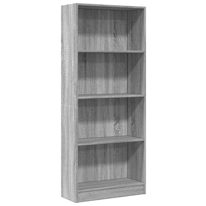 Libreria Grigio Sonoma 60x24x143 cm in Legno Multistrato