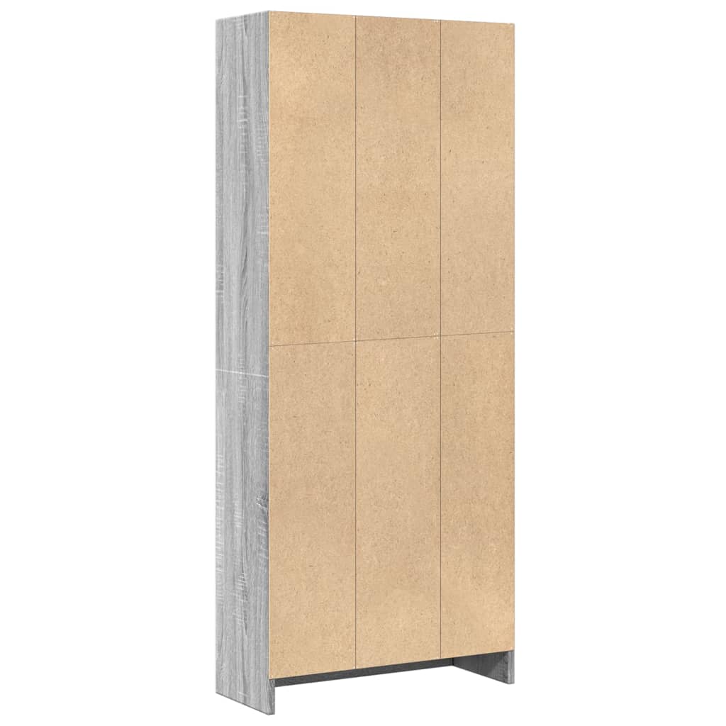 Libreria Grigio Sonoma 60x24x143 cm in Legno Multistrato