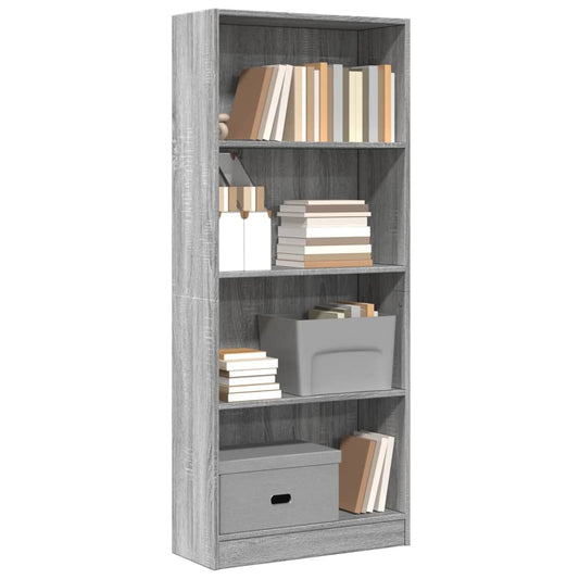 Libreria Grigio Sonoma 60x24x143 cm in Legno Multistrato