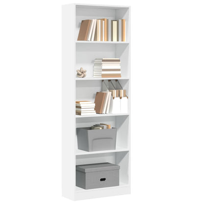 Libreria Bianca 60x24x176 cm in Legno Multistrato