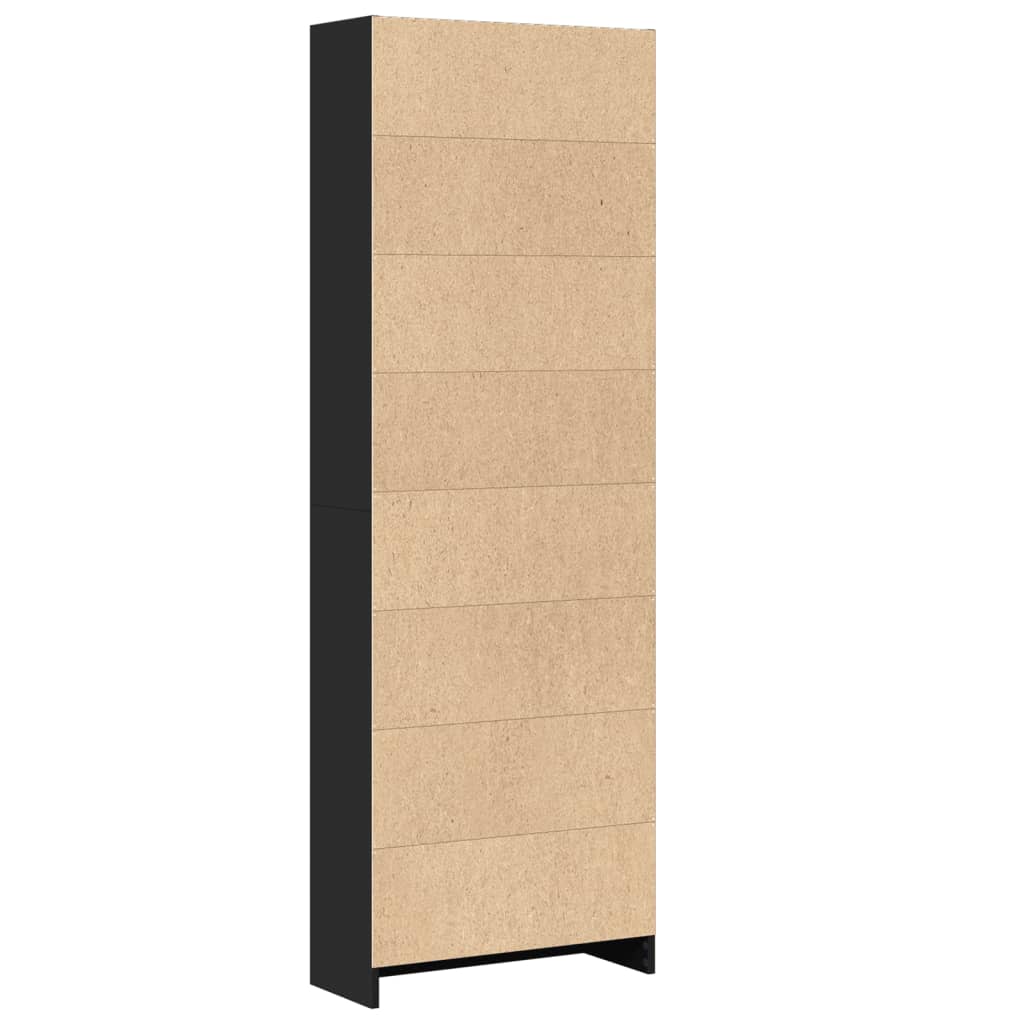 Libreria Nera 60x24x176 cm in Legno Multistrato