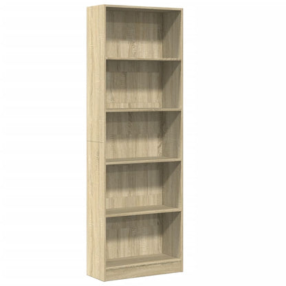 Libreria Rovere Sonoma 60x24x176 cm in Legno Multistrato