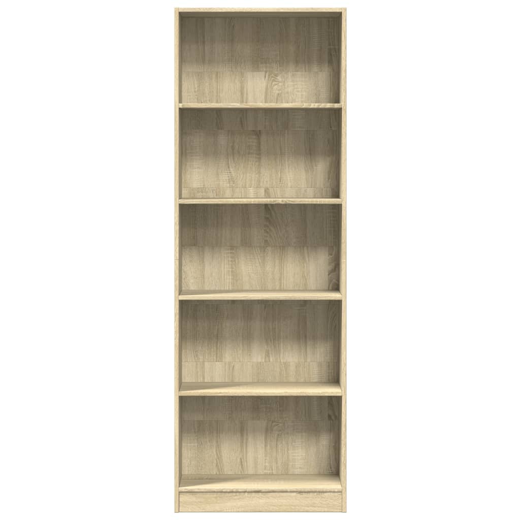 Libreria Rovere Sonoma 60x24x176 cm in Legno Multistrato