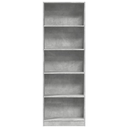 Libreria Grigio Cemento 60x24x176 cm in Legno Multistrato