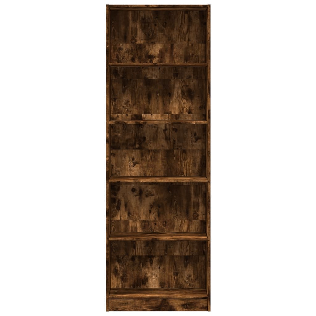 Libreria Rovere Fumo 60x24x176 cm in Legno Multistrato