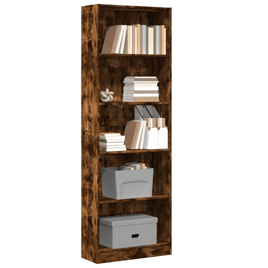 Libreria Rovere Fumo 60x24x176 cm in Legno Multistrato