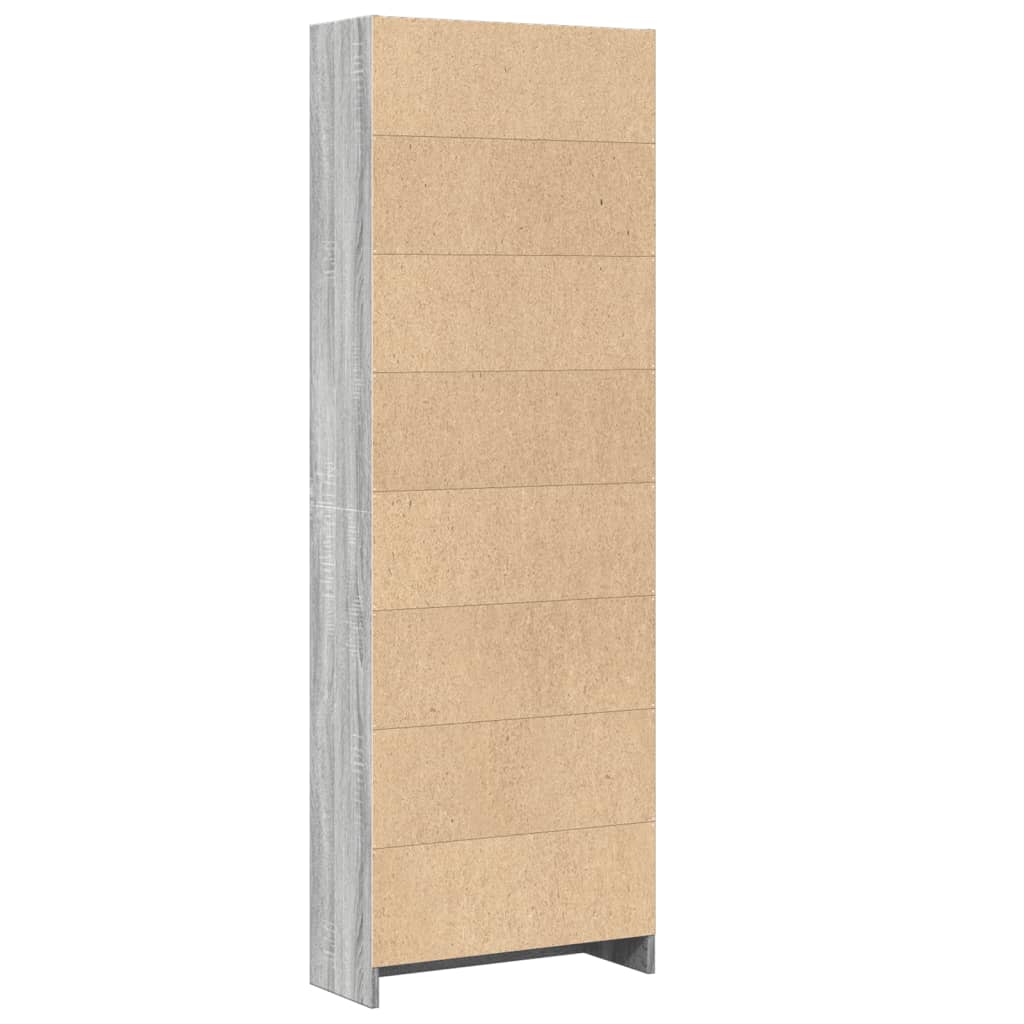 Libreria Grigio Sonoma 60x24x176 cm in Legno Multistrato