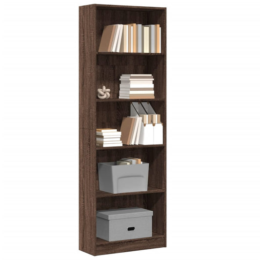 Libreria Rovere Marrone 60x24x176 cm in Legno Multistrato