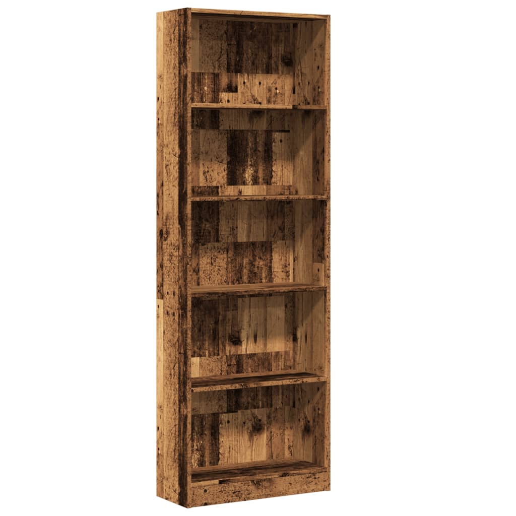 Libreria Legno Antico 60x24x176 cm in Legno Multistrato