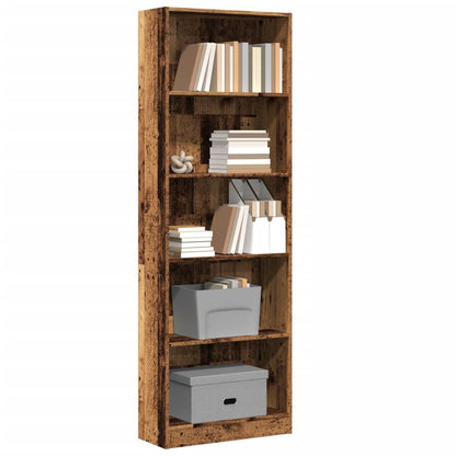 Libreria Legno Antico 60x24x176 cm in Legno Multistrato