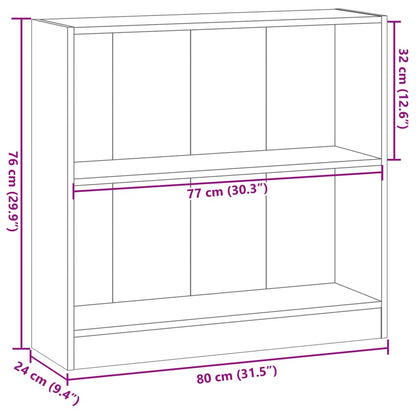 Libreria Rovere Fumo 80x24x76 cm in Legno Multistrato