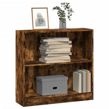 Libreria Rovere Fumo 80x24x76 cm in Legno Multistrato