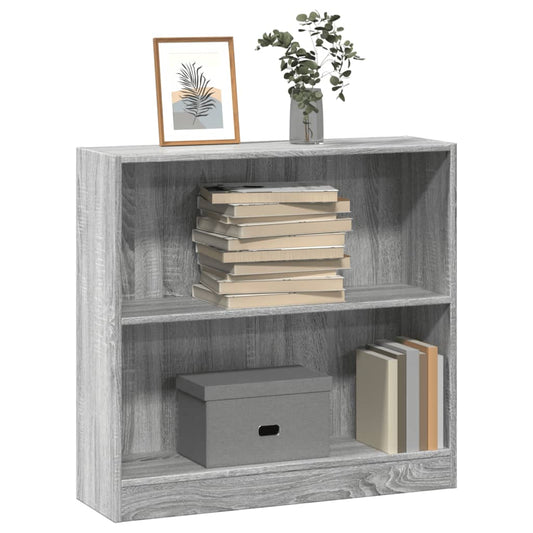 Libreria Grigio Sonoma 80x24x76 cm in Legno Multistrato