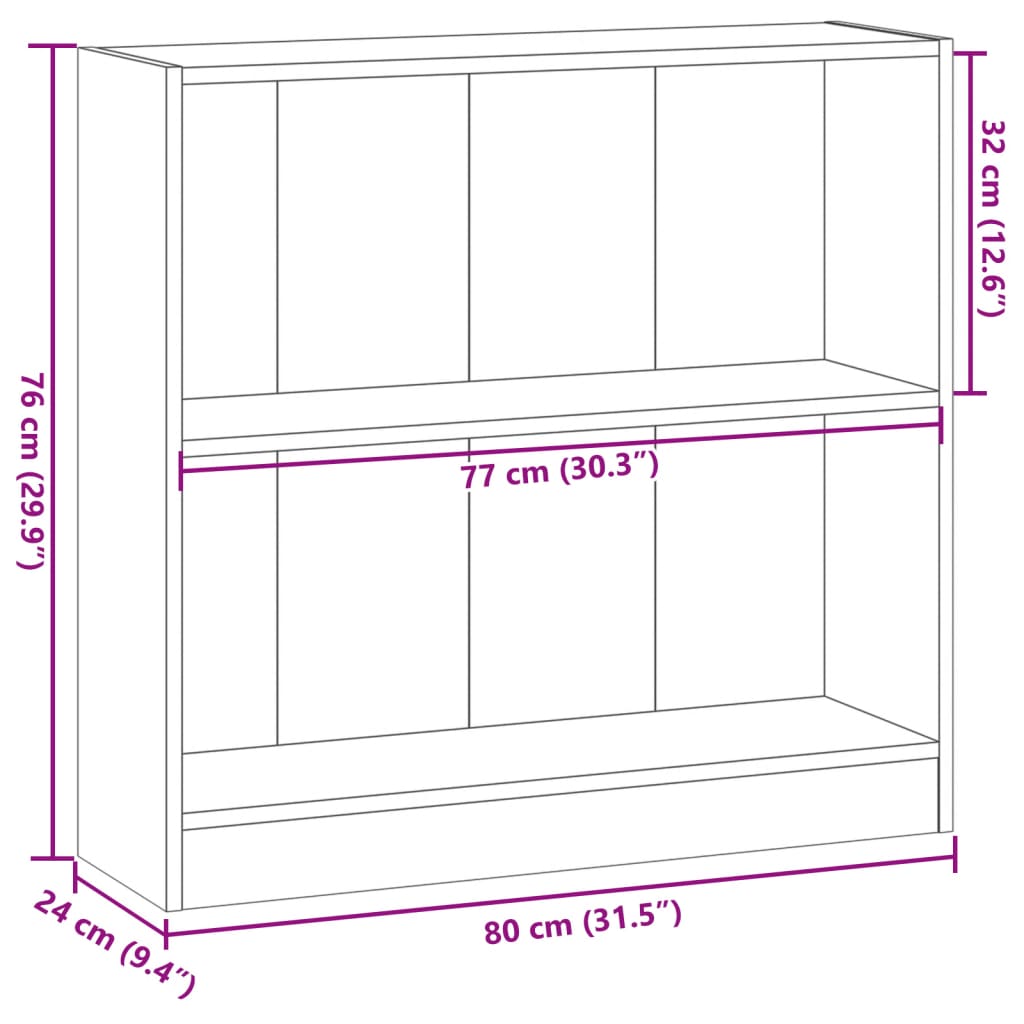 Libreria Rovere Marrone 80x24x76 cm in Legno Multistrato