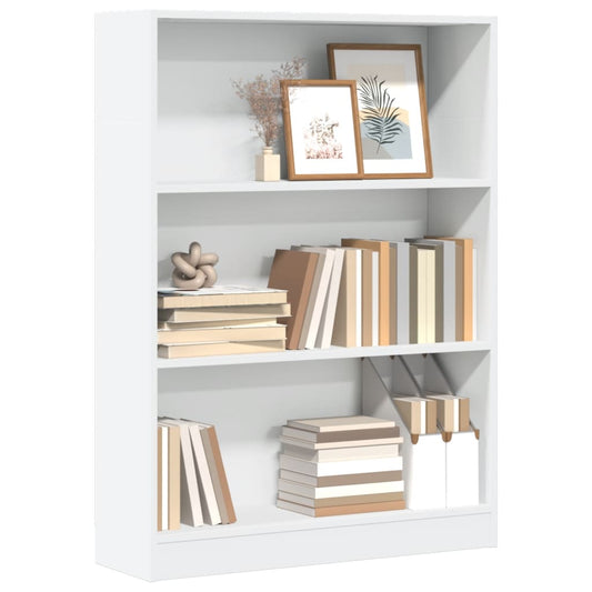 Libreria Bianca 80x24x109 cm in Legno Multistrato