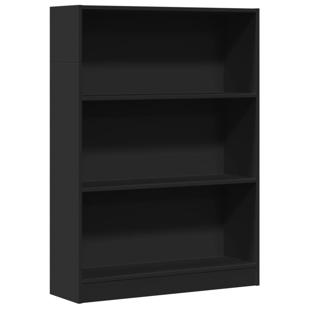 Libreria Nera 80x24x109 cm in Legno Multistrato